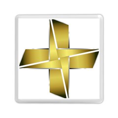 Logo Cross Golden Metal Glossy Memory Card Reader (Square) 