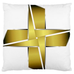 Logo Cross Golden Metal Glossy Standard Flano Cushion Case (One Side)