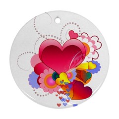 Heart Red Love Valentine S Day Ornament (round) by Nexatart