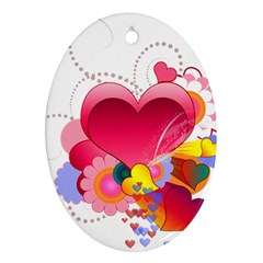 Heart Red Love Valentine S Day Ornament (oval) by Nexatart