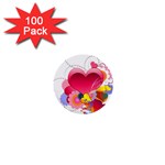 Heart Red Love Valentine S Day 1  Mini Buttons (100 pack)  Front