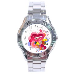 Heart Red Love Valentine S Day Stainless Steel Analogue Watch