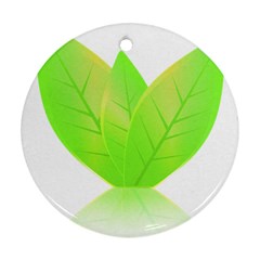 Leaves Green Nature Reflection Ornament (round)