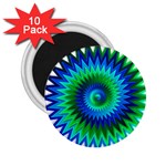 Star 3d Gradient Blue Green 2.25  Magnets (10 pack)  Front