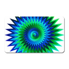 Star 3d Gradient Blue Green Magnet (rectangular) by Nexatart