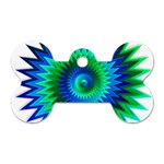 Star 3d Gradient Blue Green Dog Tag Bone (Two Sides) Back