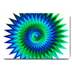 Star 3d Gradient Blue Green Large Doormat 