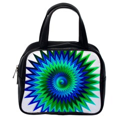 Star 3d Gradient Blue Green Classic Handbags (one Side) by Nexatart