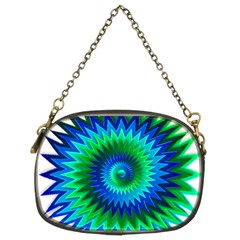 Star 3d Gradient Blue Green Chain Purses (two Sides)  by Nexatart