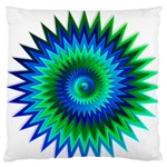 Star 3d Gradient Blue Green Large Flano Cushion Case (Two Sides) Back