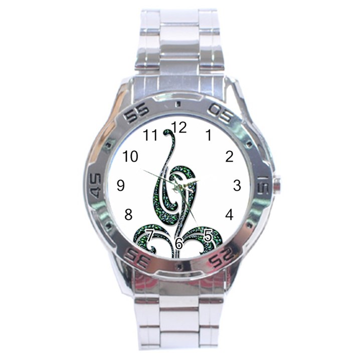 Scroll Retro Design Texture Stainless Steel Analogue Watch