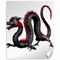 Dragon Black Red China Asian 3d Canvas 11  X 14   by Nexatart