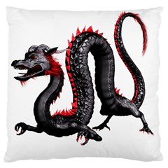Dragon Black Red China Asian 3d Large Cushion Case (two Sides) by Nexatart
