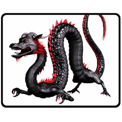 Dragon Black Red China Asian 3d Double Sided Fleece Blanket (medium) 