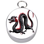 Dragon Black Red China Asian 3d Silver Compasses Front