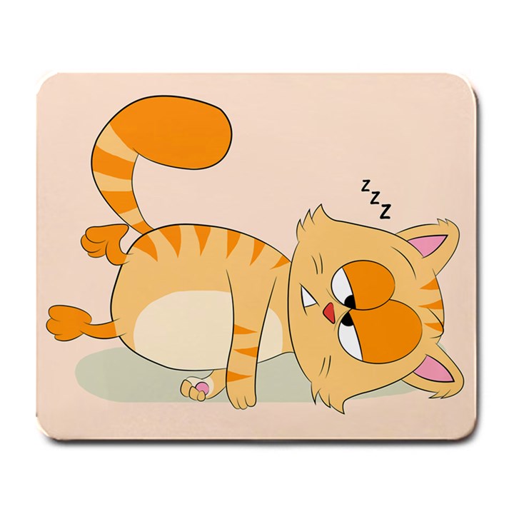 Even Cat Hates Monday Large Mousepads