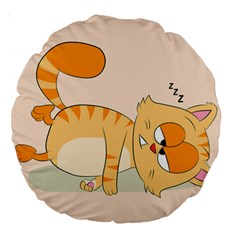 Even Cat Hates Monday Large 18  Premium Round Cushions