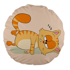 Even Cat Hates Monday Large 18  Premium Flano Round Cushions