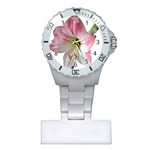 Flower Blossom Bloom Amaryllis Plastic Nurses Watch Front