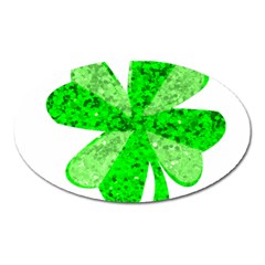 St Patricks Day Shamrock Green Oval Magnet by Nexatart