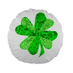 St Patricks Day Shamrock Green Standard 15  Premium Flano Round Cushions Back