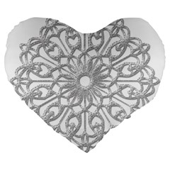 Scrapbook Side Lace Tag Element Large 19  Premium Heart Shape Cushions by Nexatart