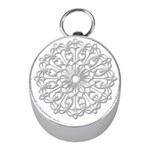 Scrapbook Side Lace Tag Element Mini Silver Compasses Front