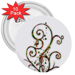 Scroll Magic Fantasy Design 3  Buttons (10 pack) 