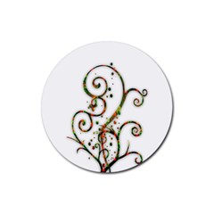 Scroll Magic Fantasy Design Rubber Coaster (Round) 