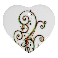 Scroll Magic Fantasy Design Heart Ornament (Two Sides)