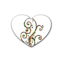 Scroll Magic Fantasy Design Rubber Coaster (Heart) 