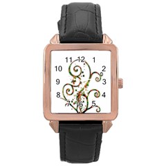 Scroll Magic Fantasy Design Rose Gold Leather Watch  by Nexatart