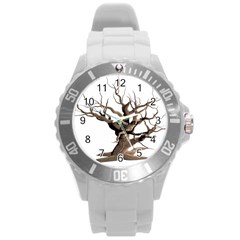 Tree Isolated Dead Plant Weathered Round Plastic Sport Watch (l) by Nexatart