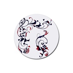 Scroll Border Swirls Abstract Rubber Coaster (round)  by Nexatart