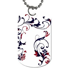 Scroll Border Swirls Abstract Dog Tag (one Side) by Nexatart