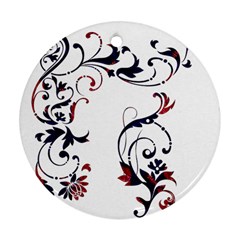 Scroll Border Swirls Abstract Round Ornament (two Sides) by Nexatart