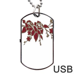 Scrapbook Element Nature Flowers Dog Tag Usb Flash (one Side) by Nexatart