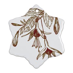 Floral Spray Gold And Red Pretty Ornament (snowflake) by Nexatart