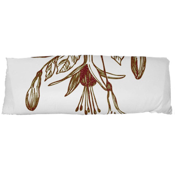 Floral Spray Gold And Red Pretty Body Pillow Case Dakimakura (Two Sides)