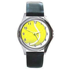 Tennis Ball Ball Sport Fitness Round Metal Watch by Nexatart