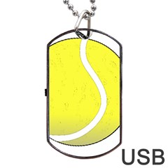 Tennis Ball Ball Sport Fitness Dog Tag Usb Flash (two Sides) by Nexatart