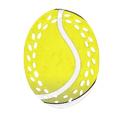 Tennis Ball Ball Sport Fitness Oval Filigree Ornament (two Sides) by Nexatart