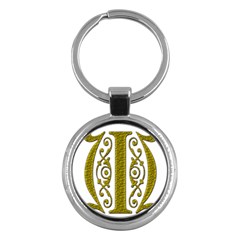 Gold Scroll Design Ornate Ornament Key Chains (round) 