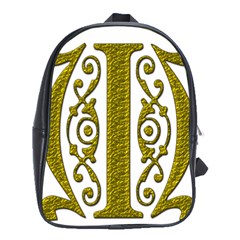 Gold Scroll Design Ornate Ornament School Bags (xl)  by Nexatart