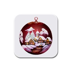 Christmas Decor Christmas Ornaments Rubber Square Coaster (4 Pack)  by Nexatart