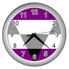 Aegosexual Autochorissexual Flag Wall Clocks (silver)  by Mariart