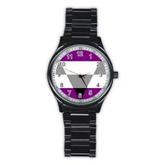 Aegosexual Autochorissexual Flag Stainless Steel Round Watch by Mariart