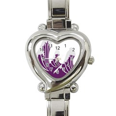 Waves Purple Wave Water Chevron Sea Beach Heart Italian Charm Watch