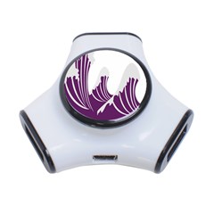 Waves Purple Wave Water Chevron Sea Beach 3-port Usb Hub