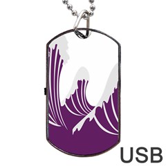 Waves Purple Wave Water Chevron Sea Beach Dog Tag Usb Flash (two Sides) by Mariart